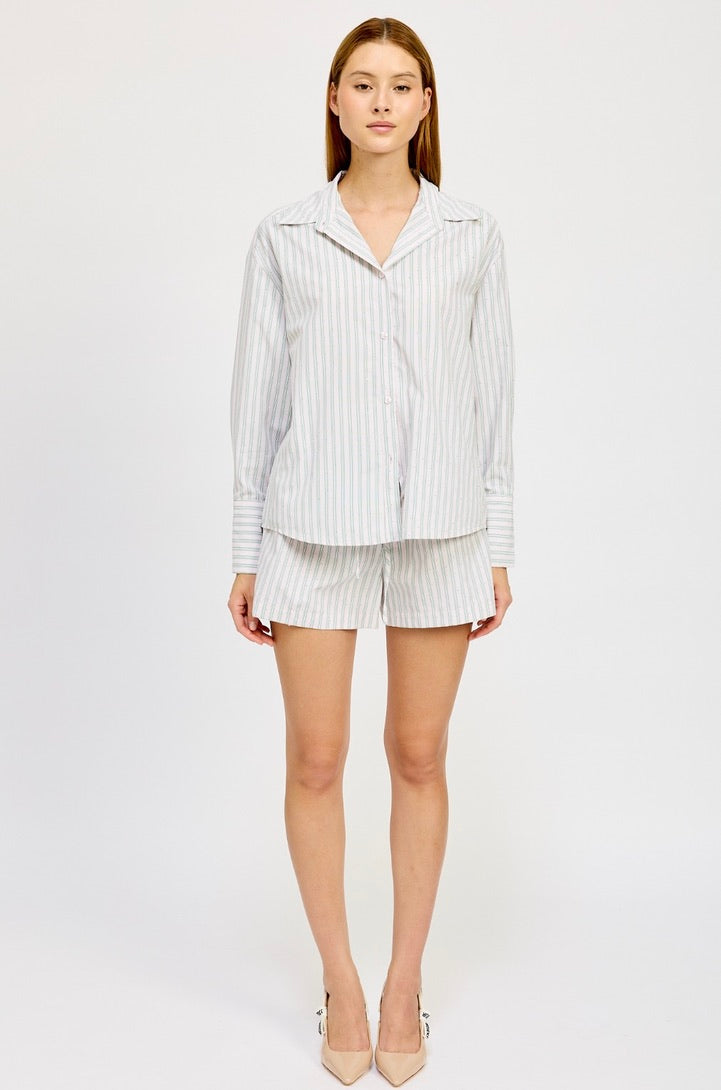 Haisley Women's Striped Shirt - Casual Long Sleeve Button Down Top for Work, Office & Everyday Wear | Fashionable & Comfortable Blouse for Spring & Fall Outfits