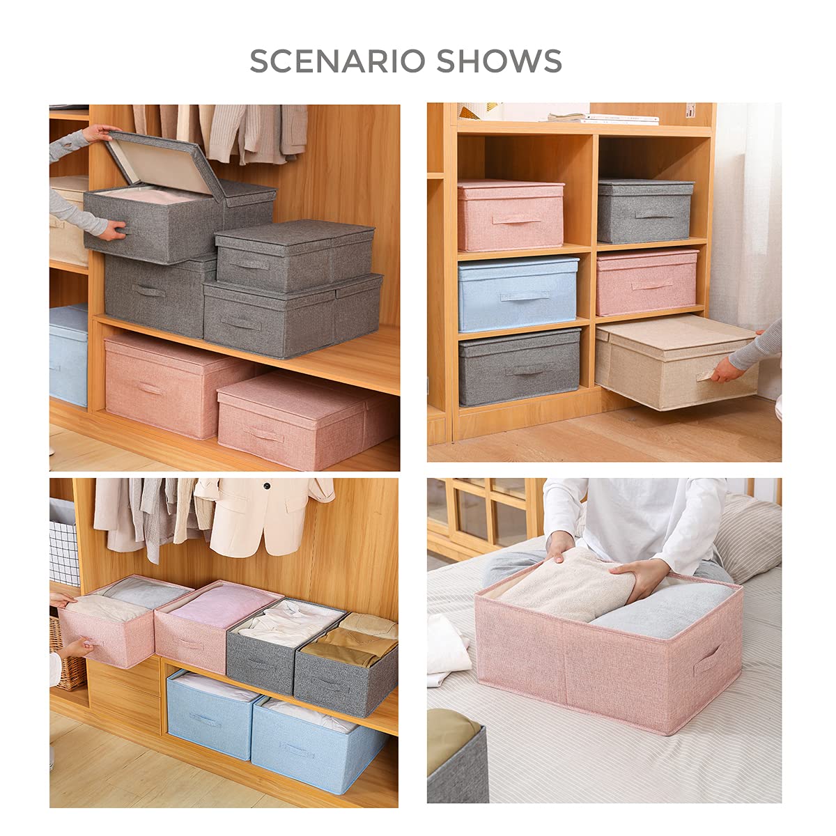Foldable Fabric Storage Bins with Lids - 2 Pack Pink Large Closet Organizers for Shelves, Bedroom & Home Organization | Perfect for Clothes, Toys & Seasonal Storage