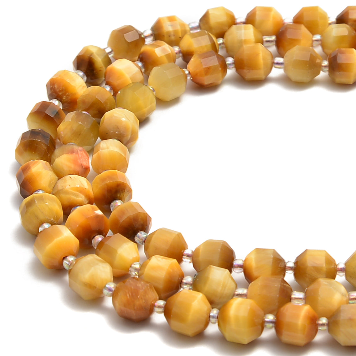 Golden Tiger Eye Prism Cut Faceted Round Beads 8mm - 15.5 Inch Strand for Jewelry Making, DIY Bracelets & Necklaces - Healing Crystal Beads for Meditation & Spiritual Gifts