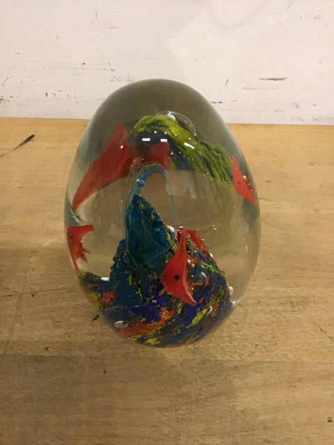4 Pack Glass Fish Paperweights - Elegant Desk Decor for Office & Home - Perfect Gift for Collectors & Fish Lovers - Use as Bookend, Paper Holder or Decorative Accent