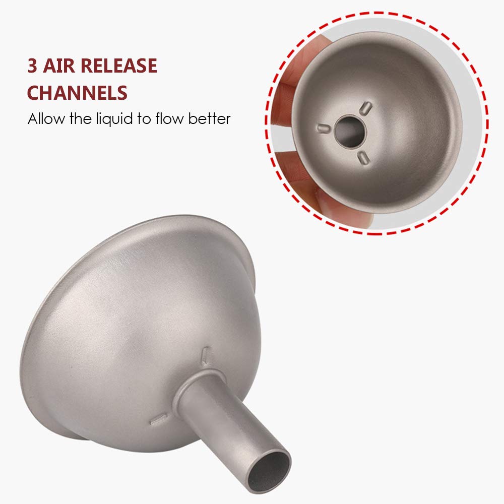 Lixada Titanium Wine Funnel - Durable Liquid Filling Funnel for Bottles, Flasks & Containers - Perfect for Home Brewing, Cocktail Making & Kitchen Use