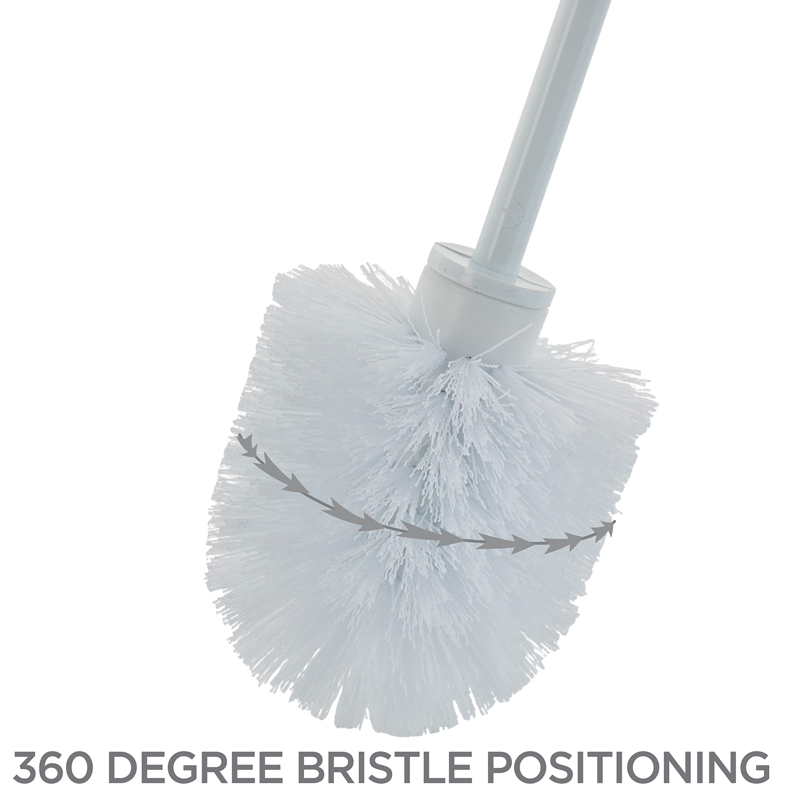 Premium Contour Toilet Brush and Holder Set - Ergonomic Design for Easy Cleaning | Bathroom Essentials for Home, Hotel & Office Use