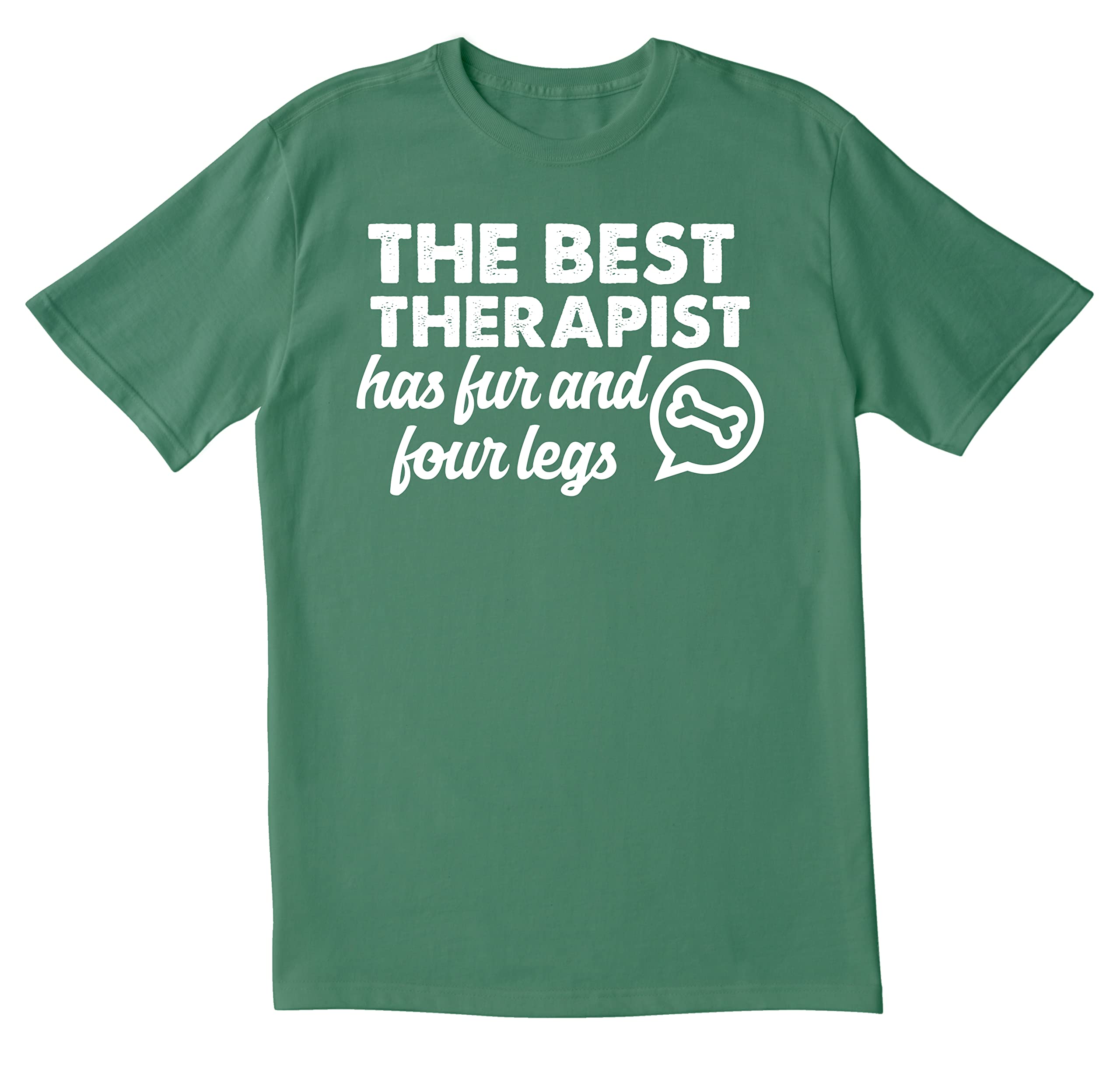 Funny Sarcastic Men's T-Shirt - Best Therapist Has Fur & Four Legs | Novelty Dog Lover Gift for Pet Owners, Animal Therapy Humor