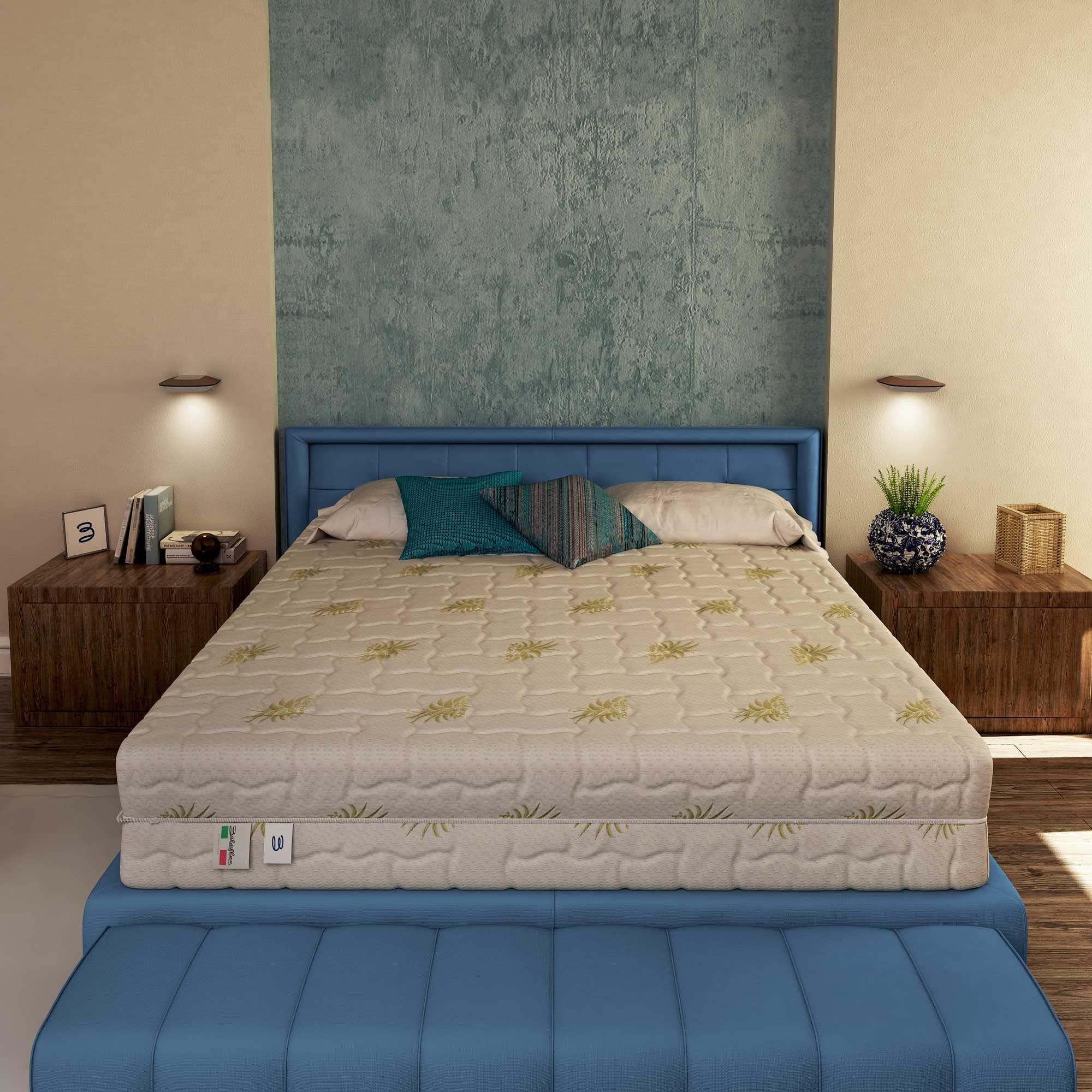 Baldiflex Emporio - 7cm Viscoelastic Memory Foam Mattress, Single Size (85x190x25cm), Aloe Vera Cover - Perfect for Guest Beds, Dorms & Small Spaces