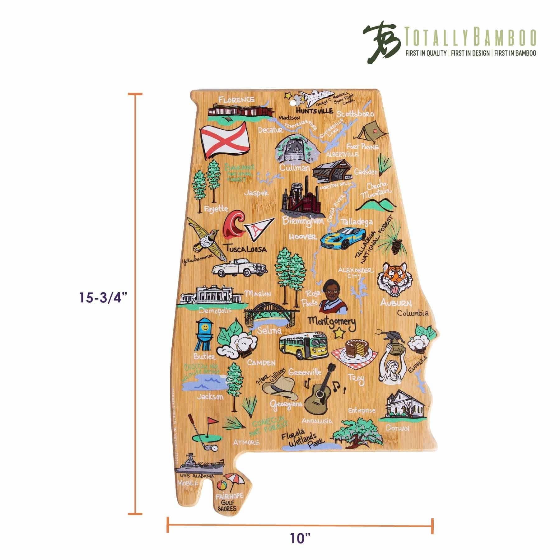 Premium Alabama Wood Cutting Board with Fish Kiss™ Artwork - Durable Kitchen Chopping Board for Meat, Vegetables & Cheese - Perfect for Home Cooking & Gift Giving