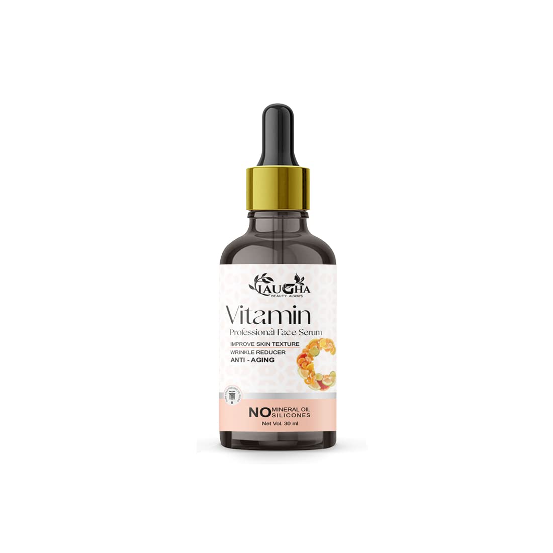 Laugha Professional Vitamin C Face Serum with Vitamin E - Brightening & Anti-Aging Facial Serum for Glowing Skin (30ml) | Daily Skincare Routine for Dark Spots & Uneven Tone