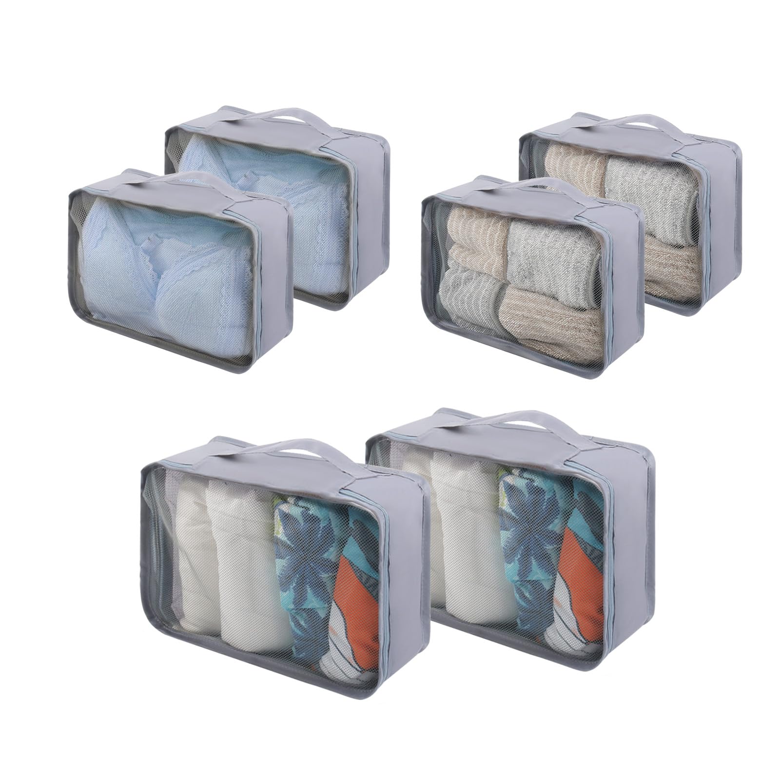 6-Piece Packing Cubes Set for Travel - Reusable Mesh Luggage Organizer Bags for Underwear & Clothes | Space-Saving Travel Essentials | Perfect for Suitcases, Backpacks & Carry-Ons