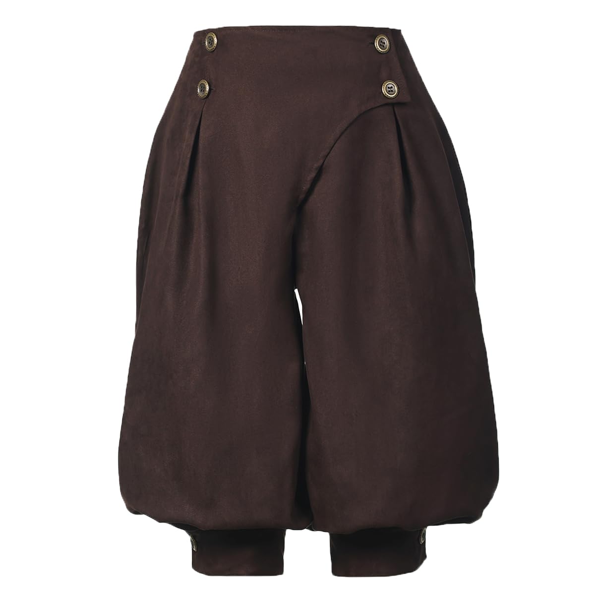 GRACEART Women's Renaissance Pirate Pants - High Waist Medieval Suede Trousers with Double Breasted Design for LARP, Cosplay & Historical Reenactment