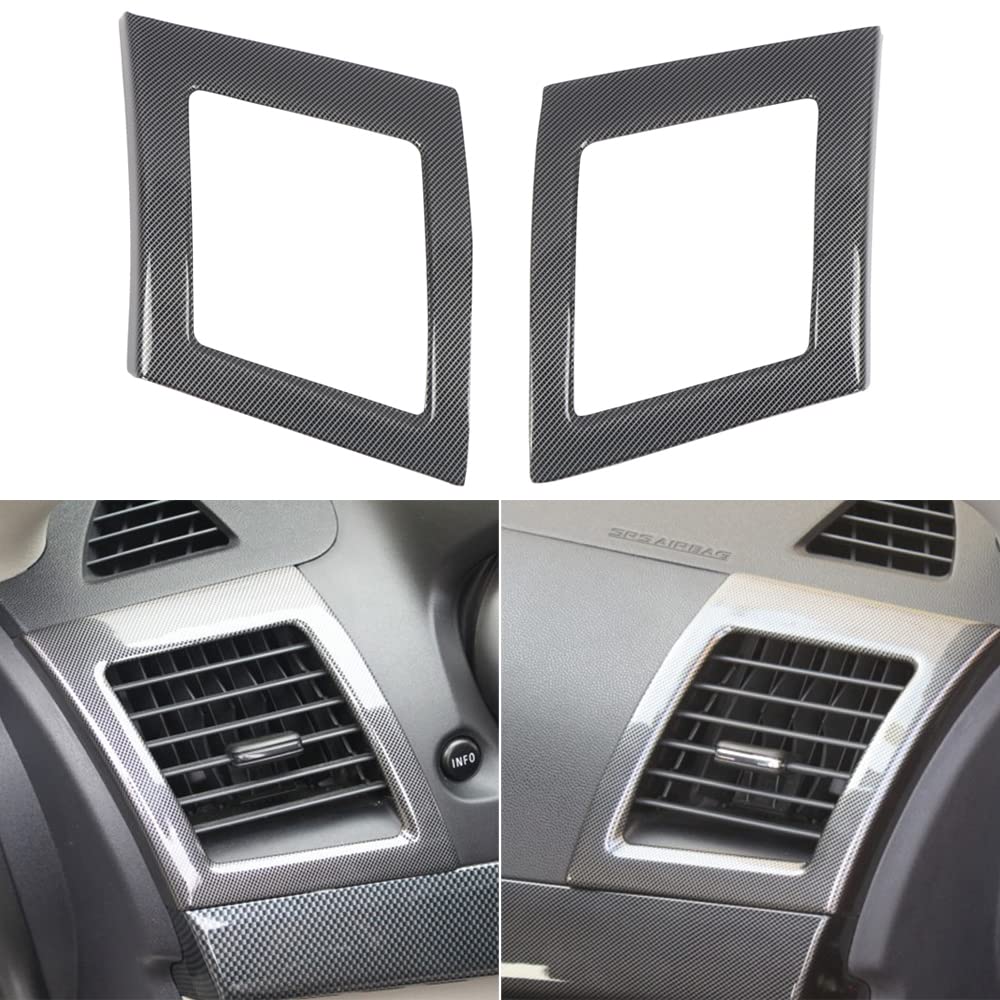 Carbon Fiber Side Air Vent Cover Trim for Mitsubishi Lancer 2008-2017 - 2pcs Black Car Accessories | Enhance Style & Airflow for Sporty Look