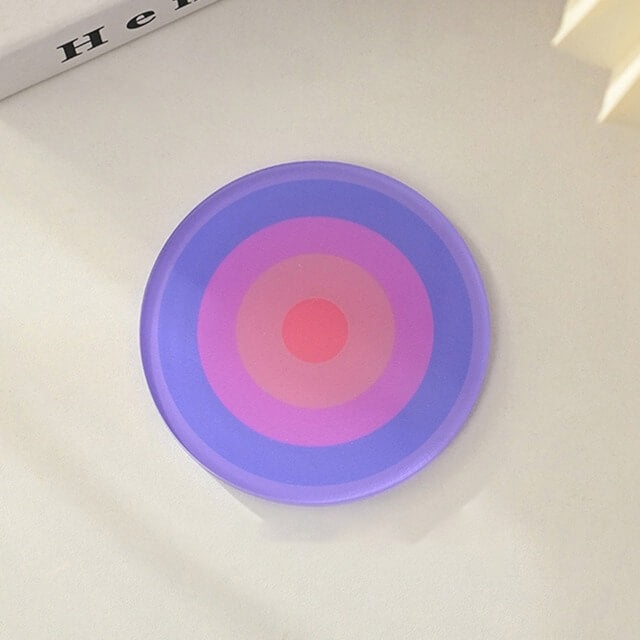 Stylish Round Gradient Acrylic Coaster Set - Waterproof & Heat-Resistant Drink Coasters for Home, Office, or Bar - Perfect for Coffee, Wine, and Beverage Protection