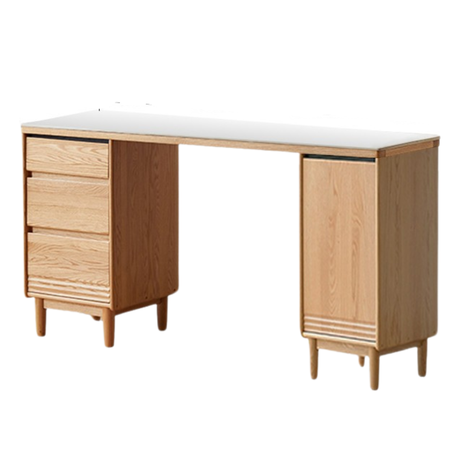 Solid Oak and Ash Wood Modern Rock Board Sideboard - Stylish Storage for Living Room, Dining Room, or Entryway