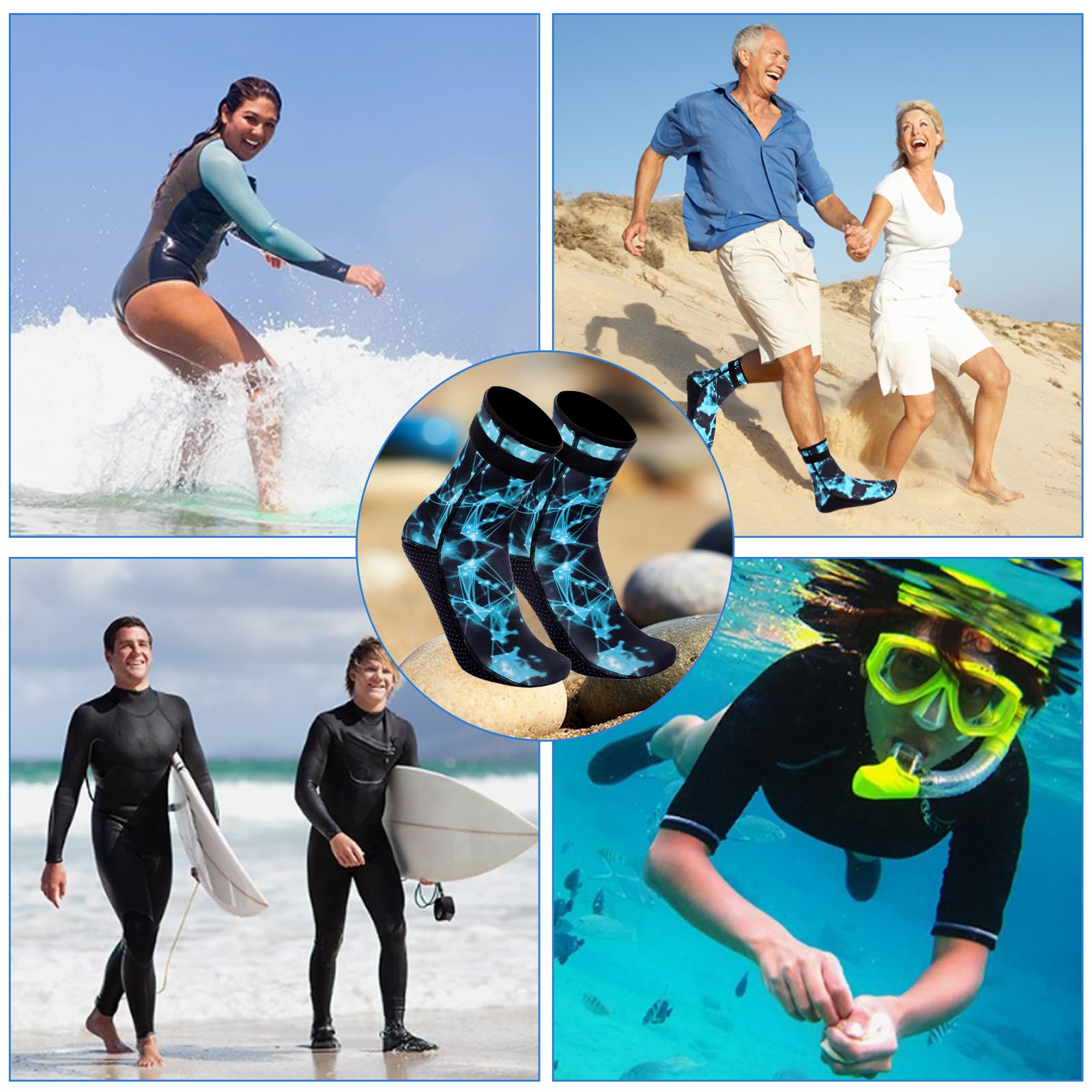 Thermal Neoprene Socks 3mm for Swimming & Sailing - Anti-Slip Wetsuit Socks for Men & Women