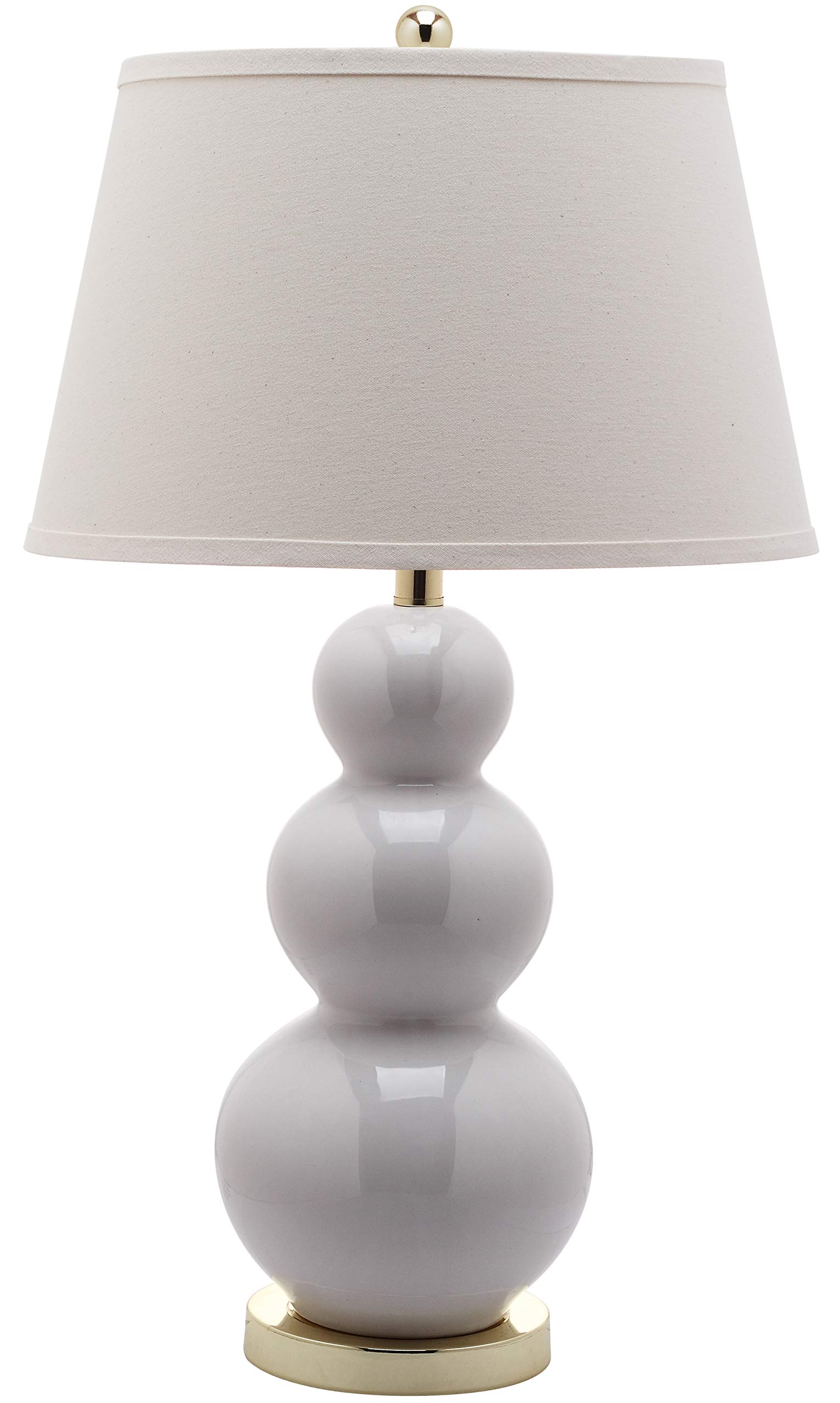 SAFAVIEH Pamela Modern White Triple Gourd Ceramic Table Lamp Set of 2 - 27