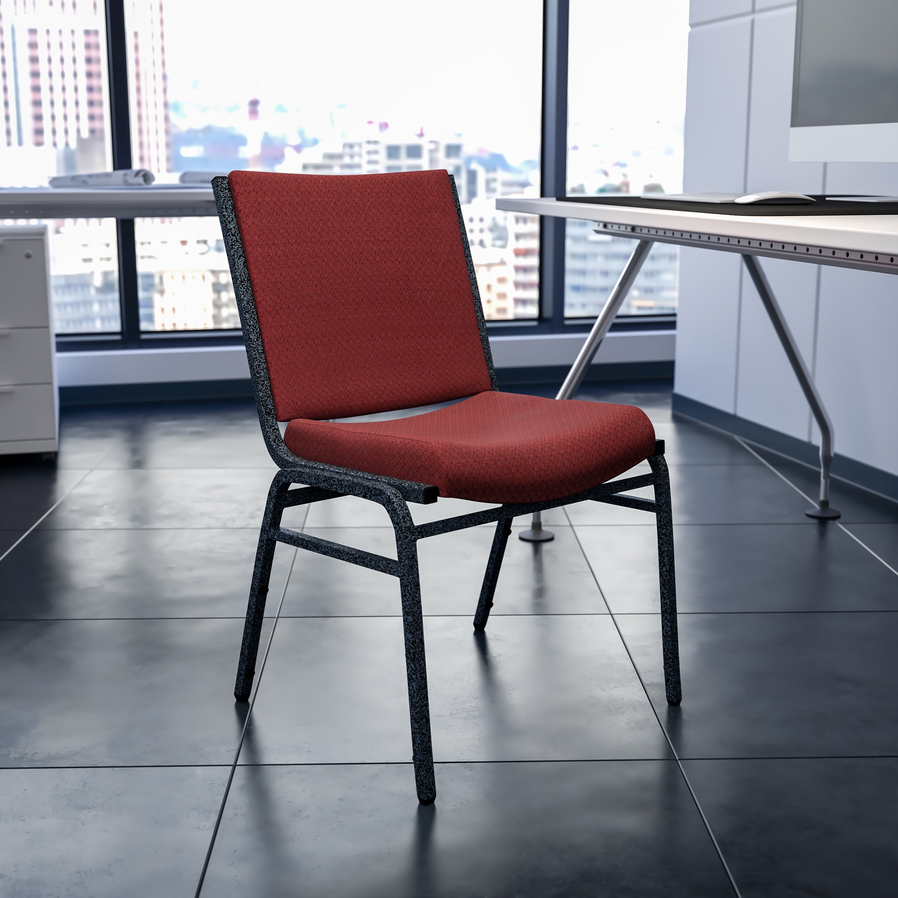 FLASH HERCULES Series Heavy Duty Patterned Fabric Stack Chair - Durable & Comfortable for Office, Events, and Outdoor Use