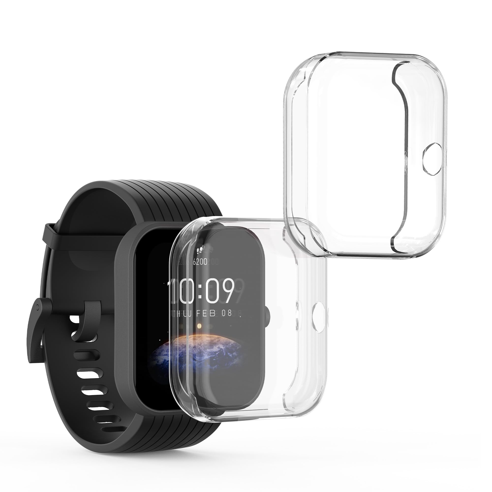 kwmobile Silicone Case for Huami Amazfit Bip 3/Pro - Transparent Fitness Tracker Cover for Gym & Running