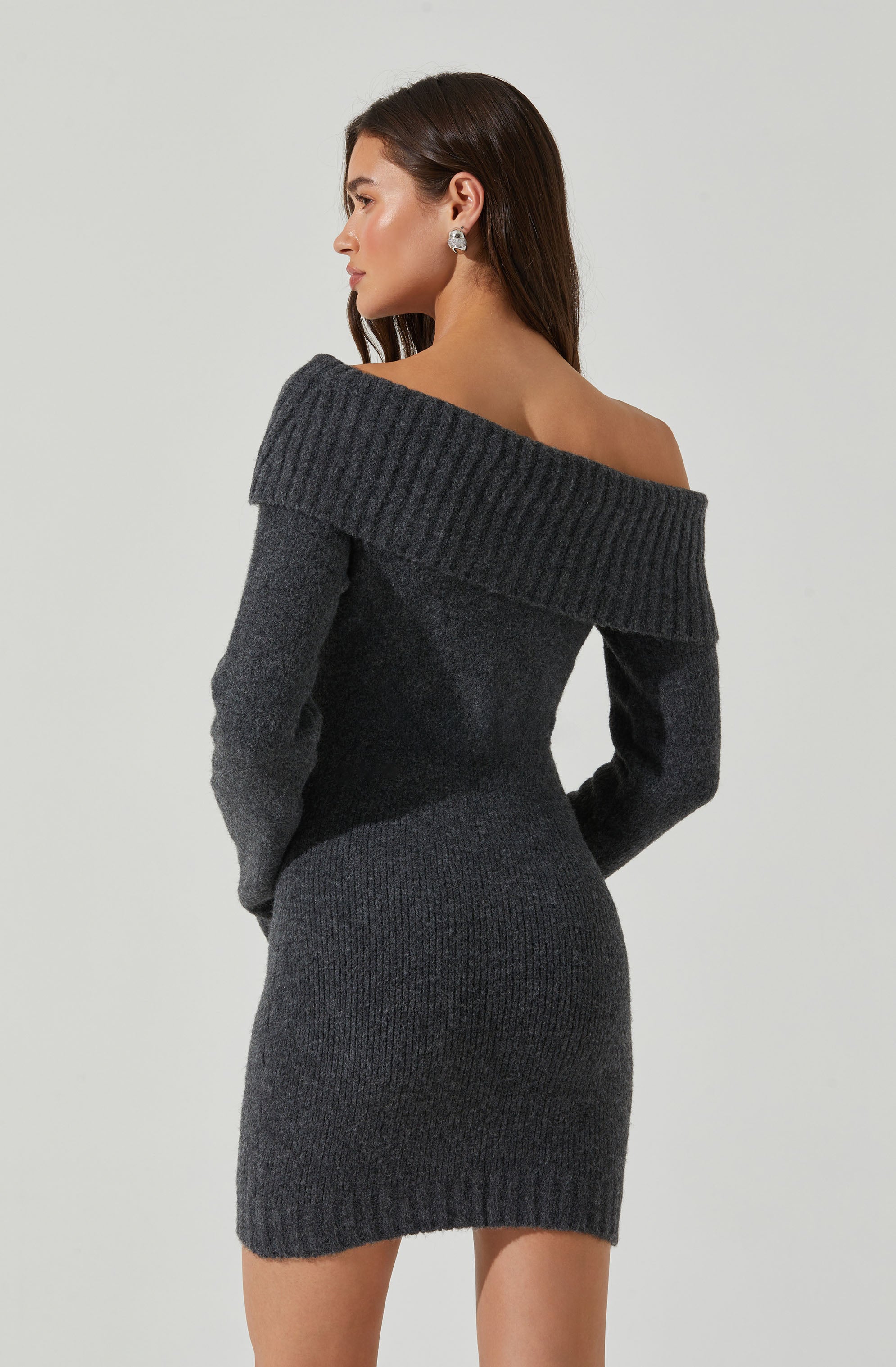 Leya Women's Off Shoulder Sweater Dress - Soft Knit Long Sleeve Casual Bodycon Dress for Fall & Winter - Perfect for Date Night, Office Wear and Holiday Parties