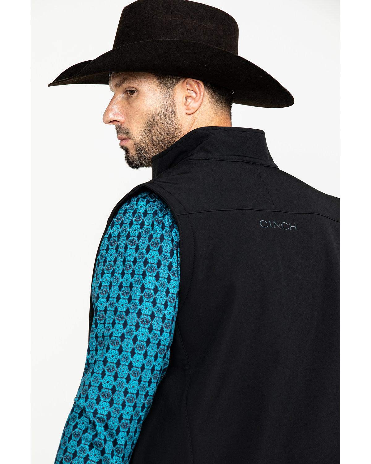 **Cinch Men's Big & Tall Bonded Softshell Zip Vest - Black XXX-Large - Lightweight & Warm for Outdoor Work, Hunting & Casual Wear**