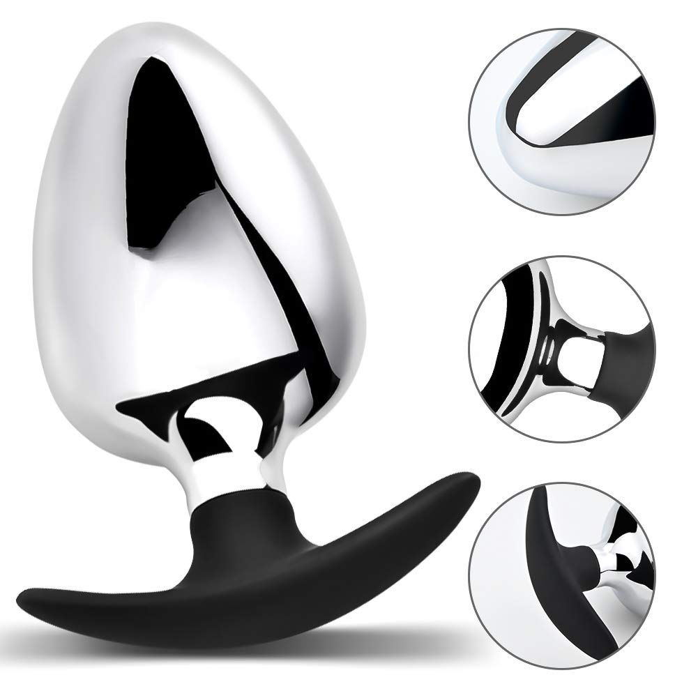 Romi Large Metal Anal Plug - Unisex Personal Massager for Full Sensation - Designed for Experienced & Intermediate Users (Small Size) - Perfect for Solo Play, Couples Exploration & BDSM Scenes