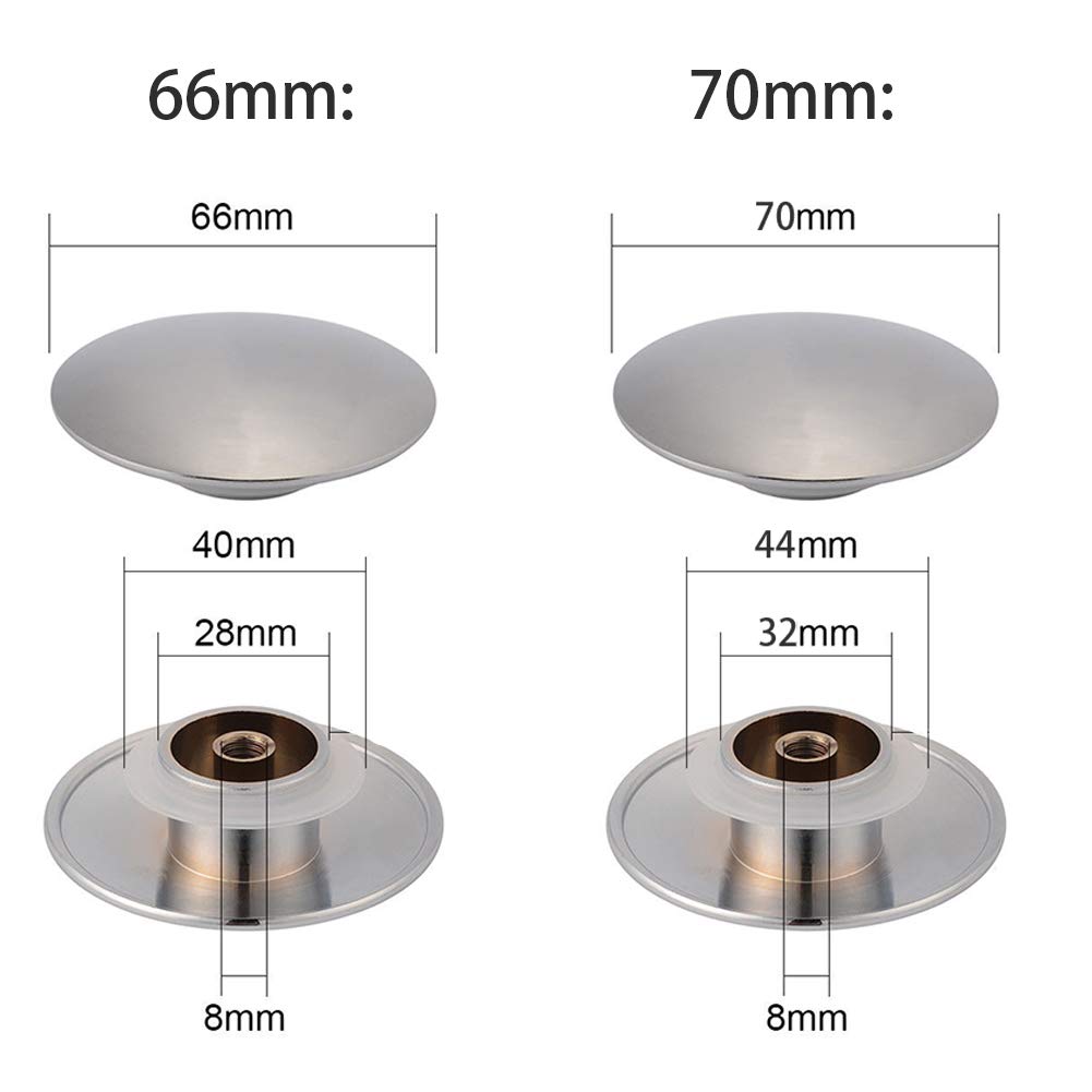 2 Pack Pop Up Bathroom Sink Drain Stopper - 66mm Click Clack Plug for Kitchen & Vanity Sink - Durable & Easy to Install - Perfect for Bathroom Renovation & Home Maintenance