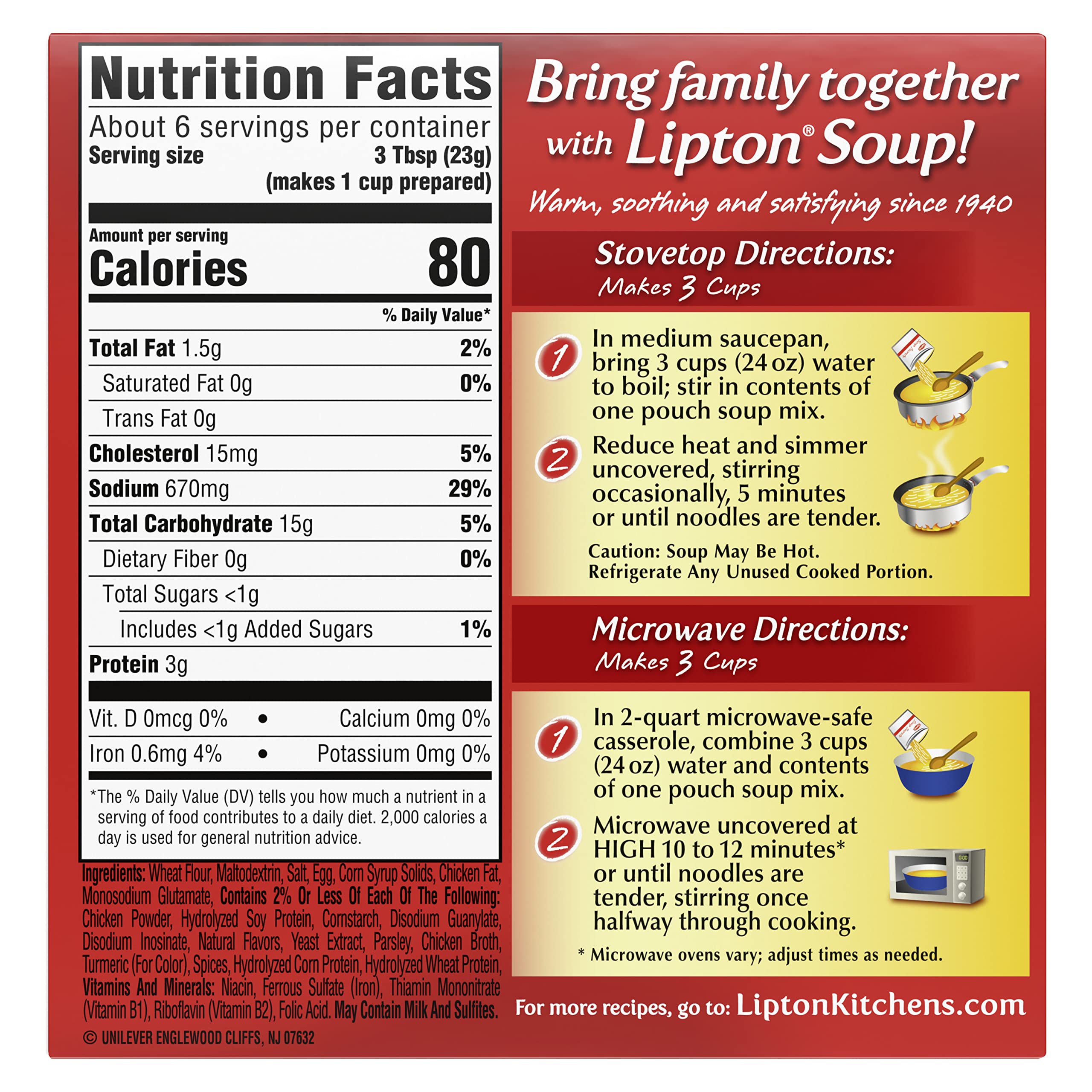 Lipton Soup Secrets Instant Noodle Soup Mix with Real Chicken Broth - 5 Ounce (Pack of 2) | Quick & Easy Meal for Lunch, Dinner or Snack | Perfect for Cold Weather, Office Meals & Busy Weeknights