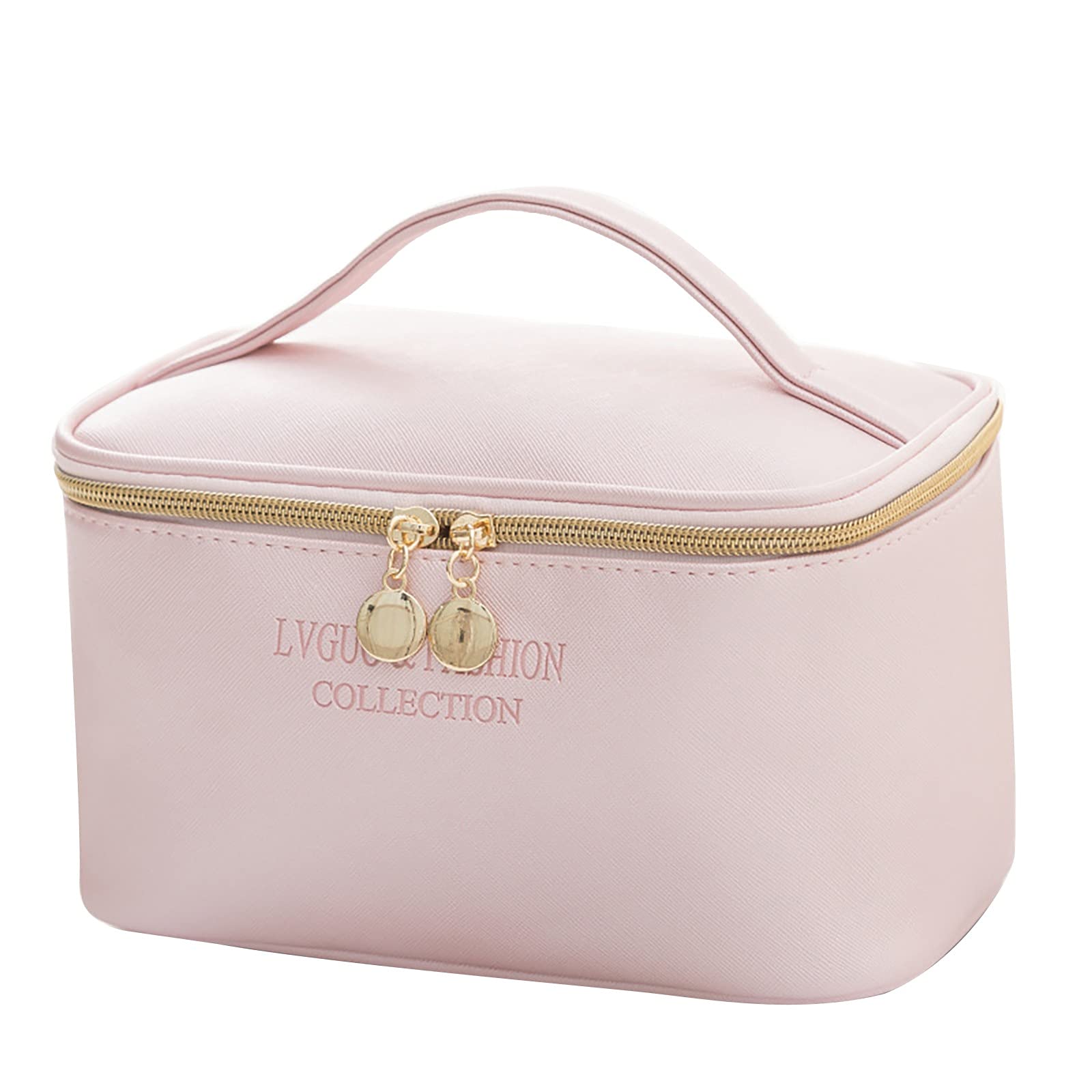 Mllkcao Large Waterproof Makeup Bag for Women - Travel Cosmetic Organizer with Multiple Pockets, Pink Makeup Pouch for Ladies & Girls - Perfect for Travel, Gym, and Daily Beauty Essentials Storage