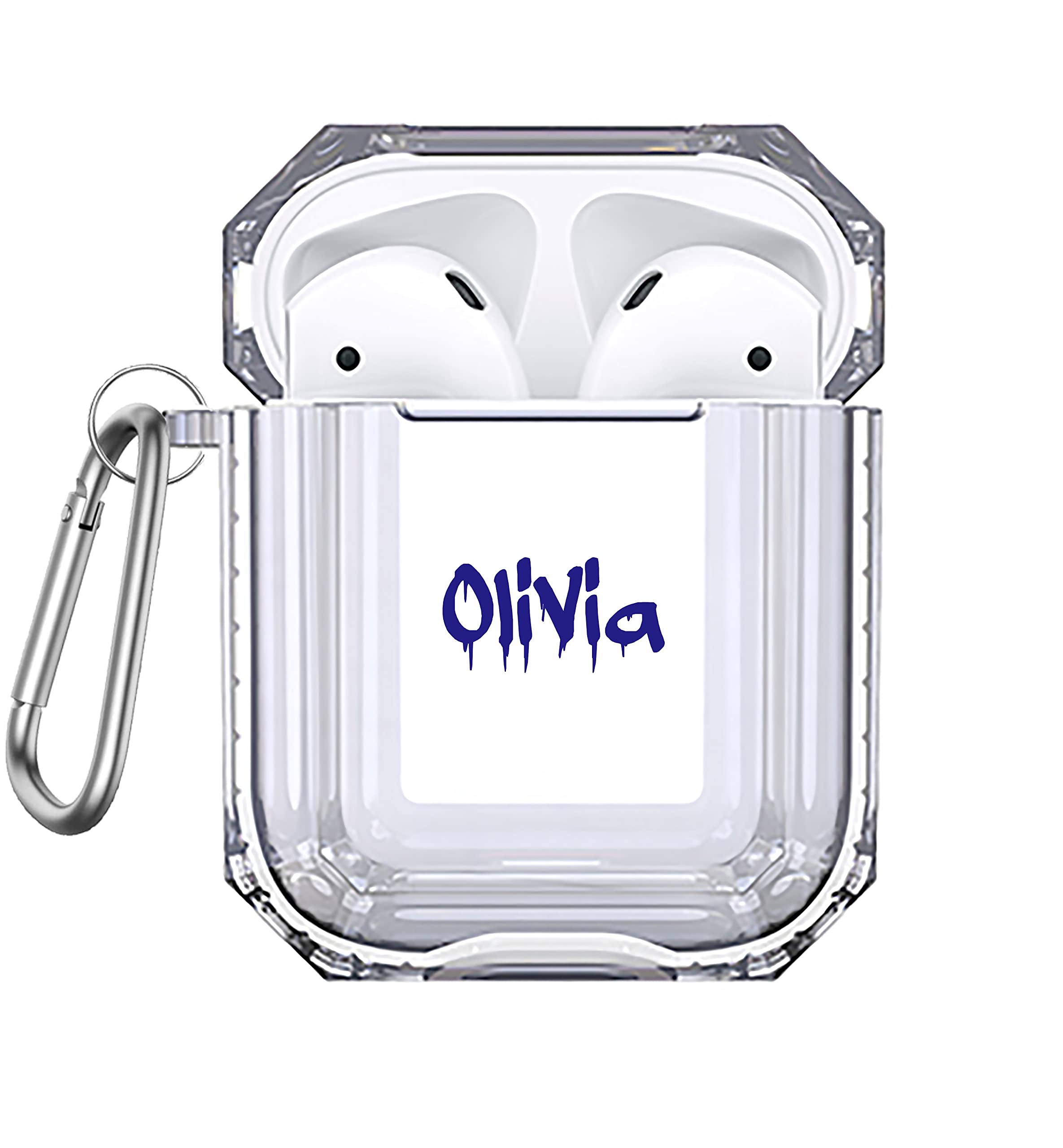 Custom Name Graffiti AirPods 2 Pro Case with Keychain - Clear Protective Cover Compatible with AirPods 1/2/3 (AP76) - Perfect for Street Style, Gifts & Personalization