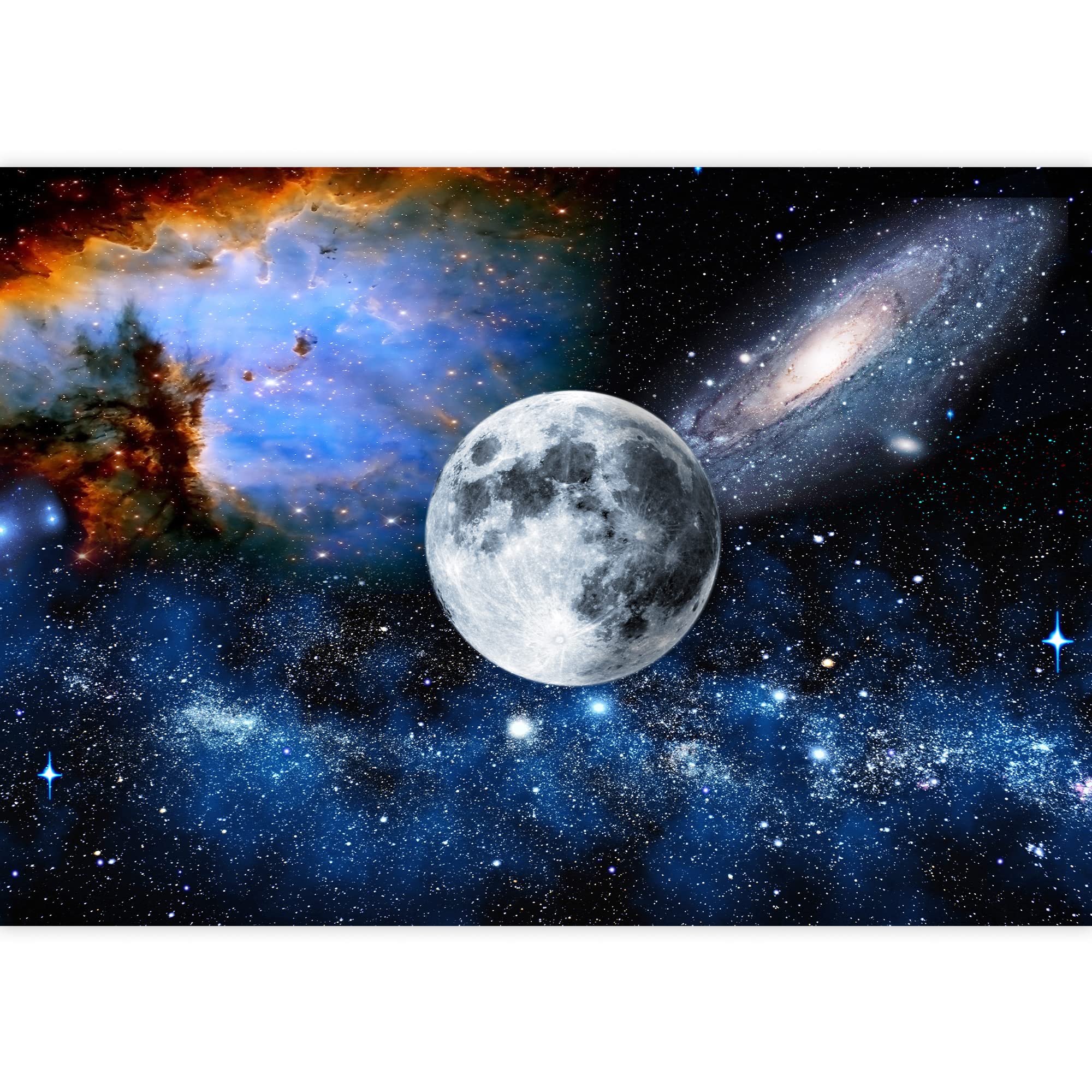 Removable Peel and Stick Wallpaper Murals - Space Universe Planets Design (100x144 inches) for Bedroom, Nursery, Kids Room & Home Decor