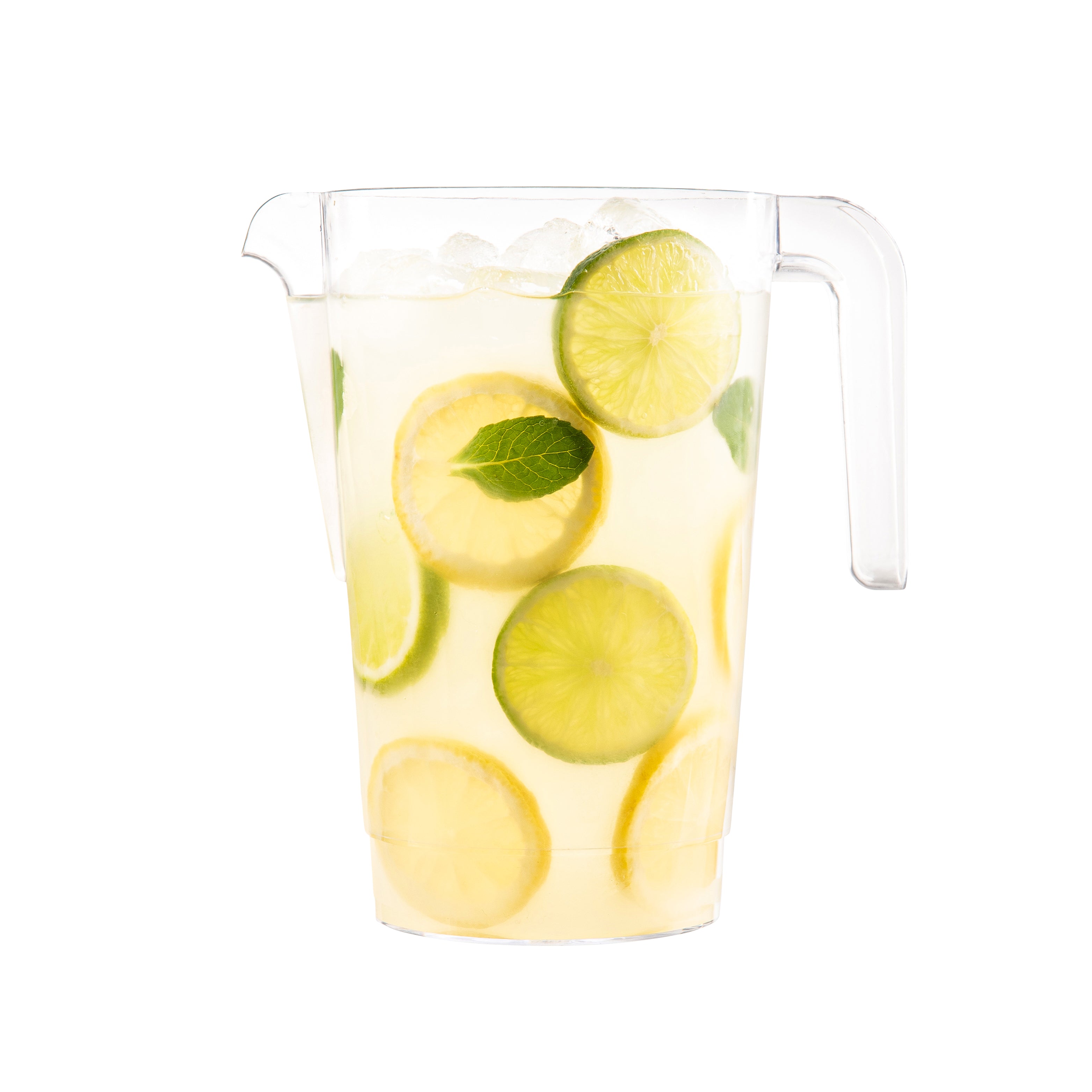 Clear Plastic Pitcher with Handle - 48 oz (2 Pack) - Perfect for Iced Tea, Lemonade & Party Drinks