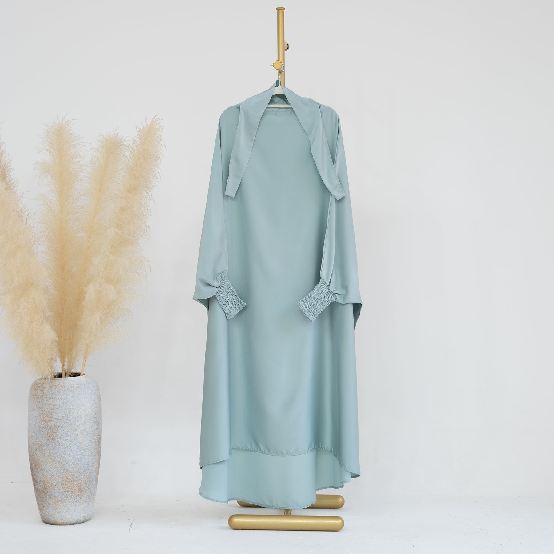 Marwa Kids Satin Hijab Mint Green - Soft & Comfortable Islamic Headscarf for Girls - Perfect for School, Prayer, and Special Occasions