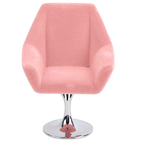 1:12 Scale Pink Flocking Dollhouse Chair - Elegant Miniature Armchair with Exquisite Craftsmanship for Dollhouse Accessories | Perfect for Dollhouse Decor, Miniature Displays & Collectibles