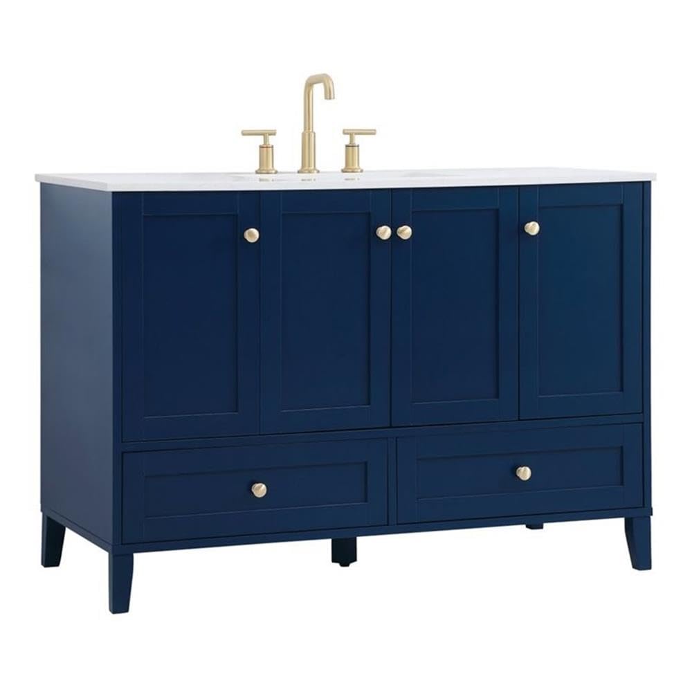 48 Inch Single Bathroom Vanity Cabinet with Sink - Elegant Blue Modern Bathroom Storage for Small Spaces | Perfect for Master Bath, Guest Bath & Apartment Renovations