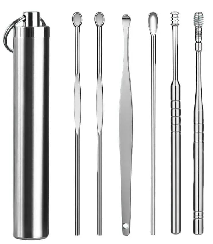 SKINPLUS 6Pcs Professional Blackhead Remover Kit - Mini Pimple Extractor Tools for Acne, Comedones & Blackheads - Facial Blemish Tweezers Set for Clear Skin Care - Perfect for Home Spa & Travel Skincare Routine