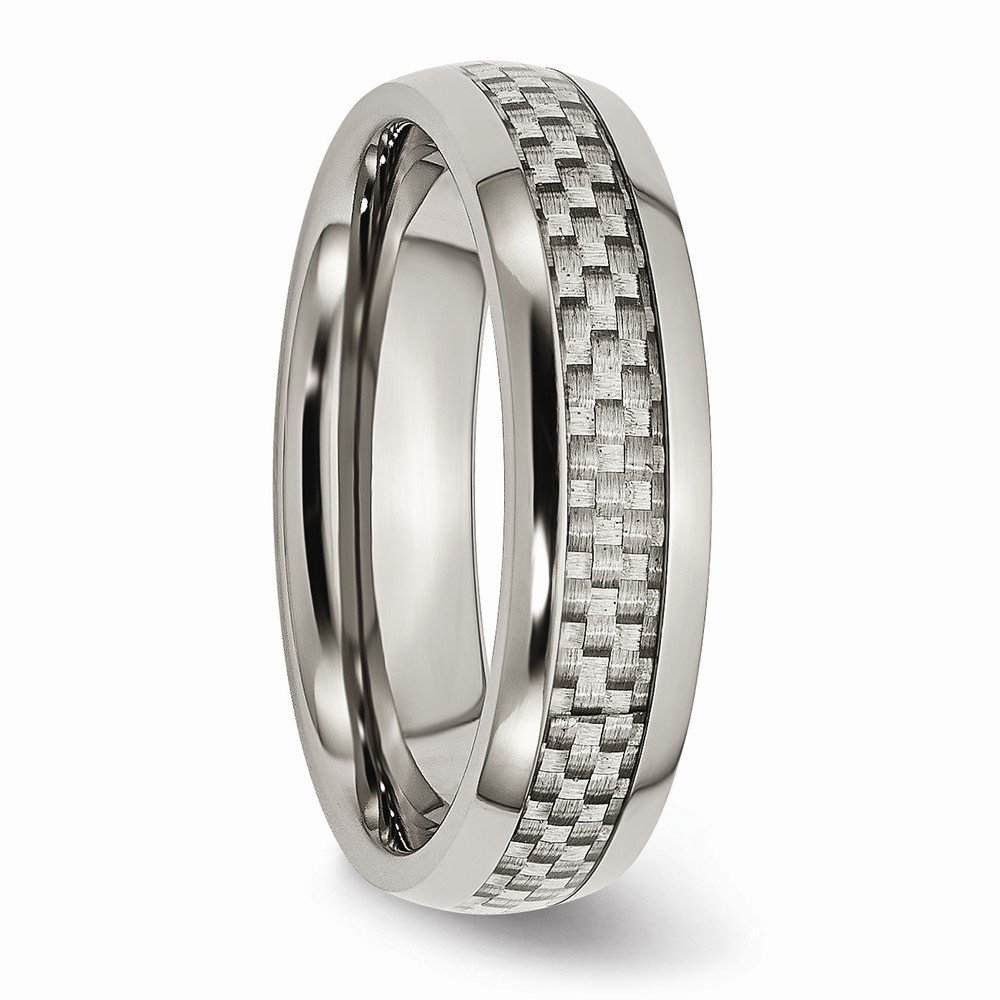 Premium 6mm Solid Titanium Grey Carbon Fiber Wedding Band Ring for Men - Durable & Stylish for Everyday Wear, Gifts, and Special Occasions