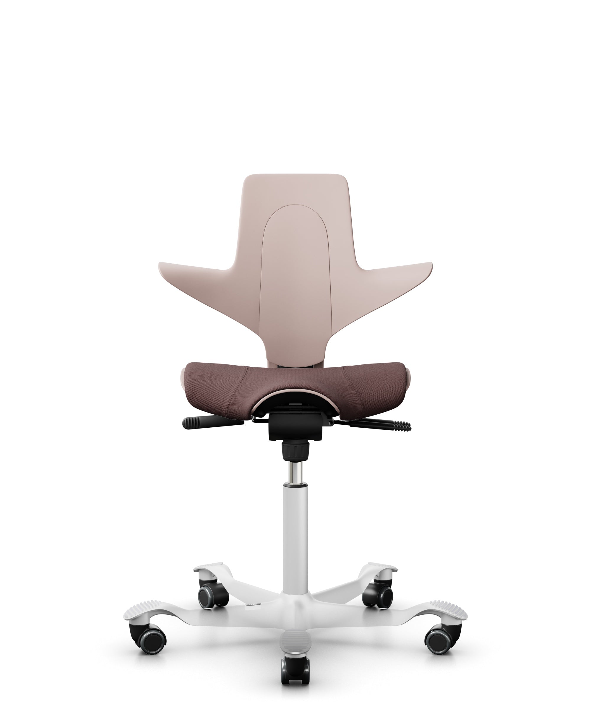 HÅG Capisco Puls 8020 Ergonomic Office Chair - Pink, White & Chestnut Colors for Home & Workspace Comfort