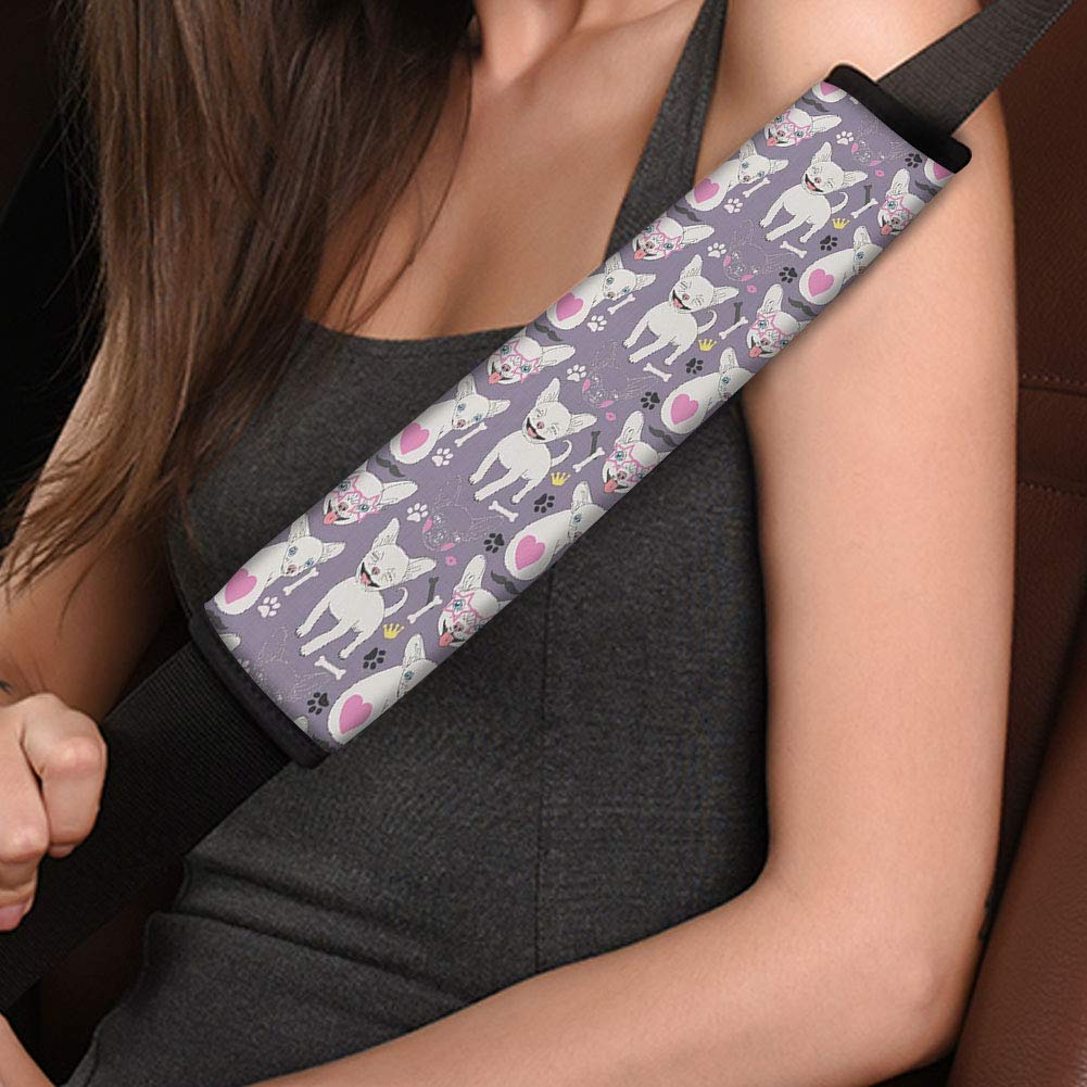 UNICEU Cute Dog Paw and Bone Design Car Seat Belt Cover - Universal Fit Soft Comfort Shoulder Strap Protector for Women, Girls & Kids - Perfect for Road Trips, Daily Commutes and Pet Lovers