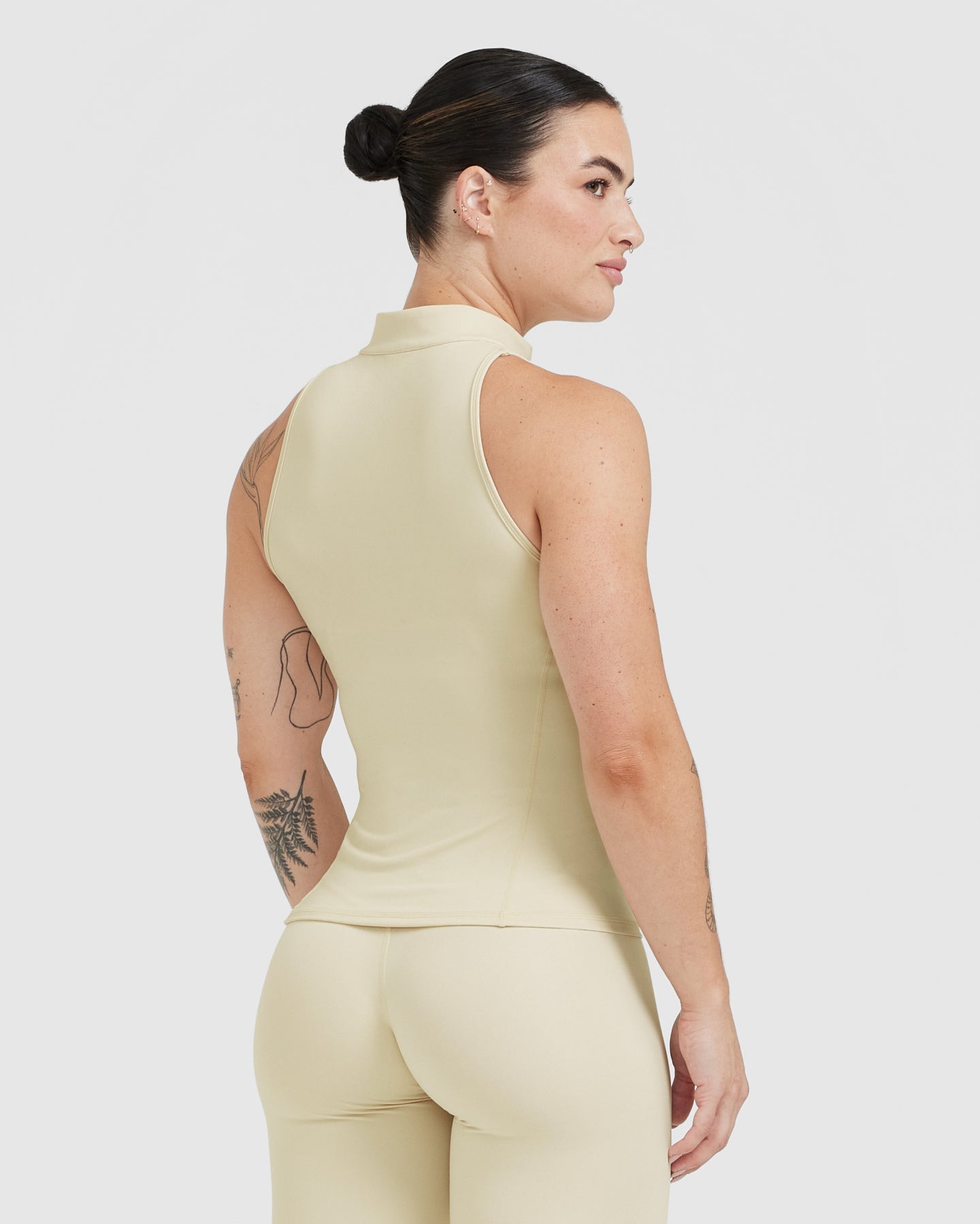 Timeless Half Zip Tank Top for Women - Soft & Comfortable Vanilla Color - Perfect for Yoga, Gym & Casual Wear