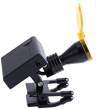 5W LED Headlamp with Optical Filter - Clip-on Loupe Light for Glasses | Perfect for Dentists, Jewelers & Detailed Work