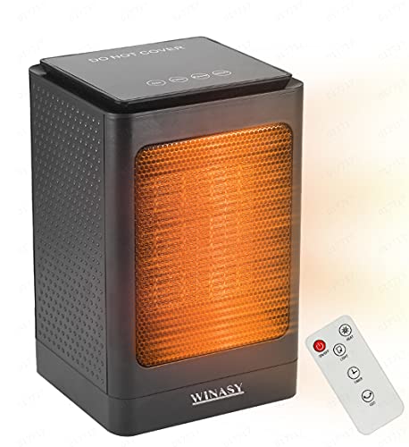 1500W Portable Electric Space Heater with Overheat & Tip-Over Protection, Oscillating Ceramic Heater for Large Rooms - Perfect for Home, Office & Winter Use (Black)