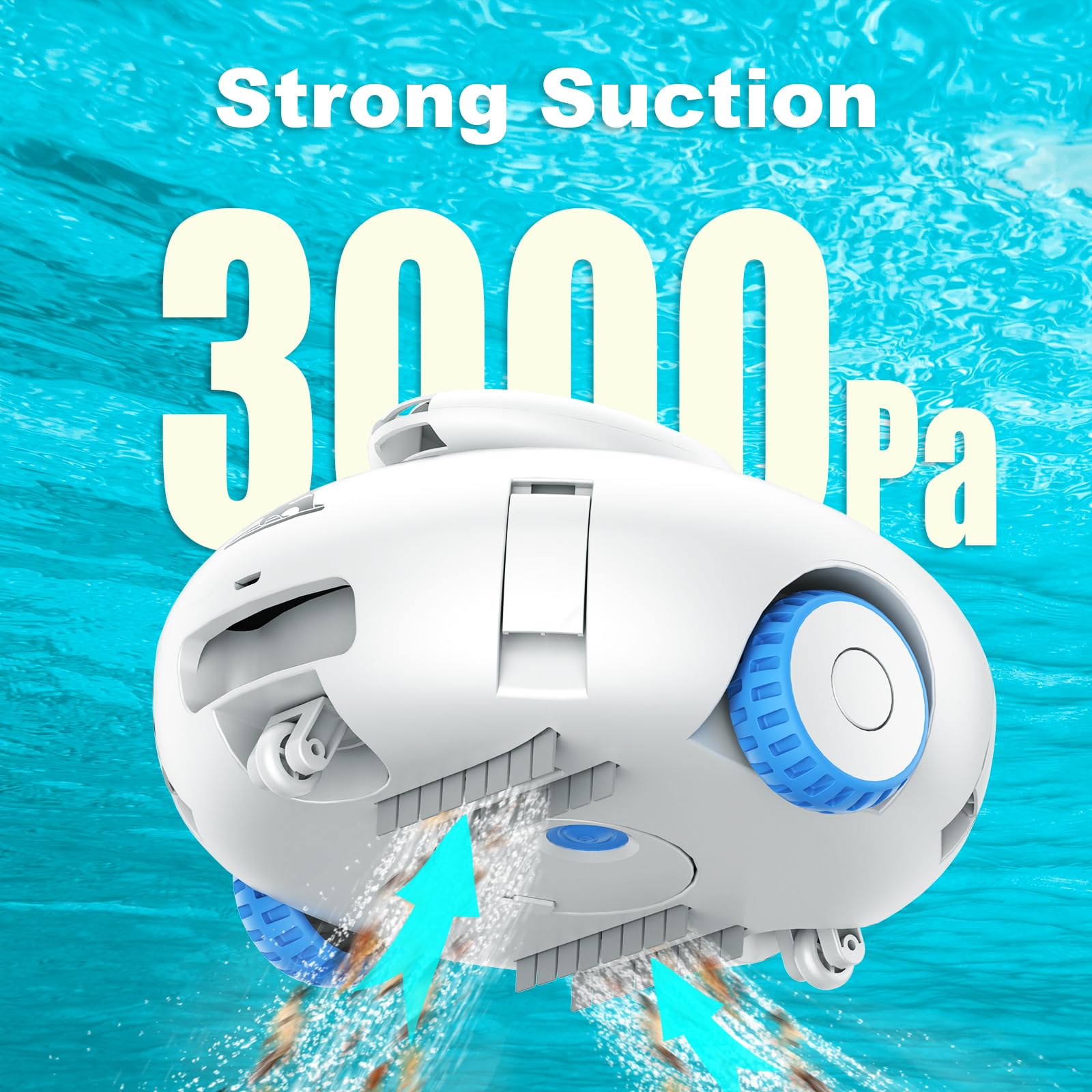 Cordless Robotic Pool Vacuum Cleaner - 7500mAh Battery Lasts 140 Mins, Self-Parking, Powerful Suction for Above Ground & In-ground Swimming Pools - Ideal for Flat Bottom Pools, Easy Maintenance & Crystal Clear Water All Season