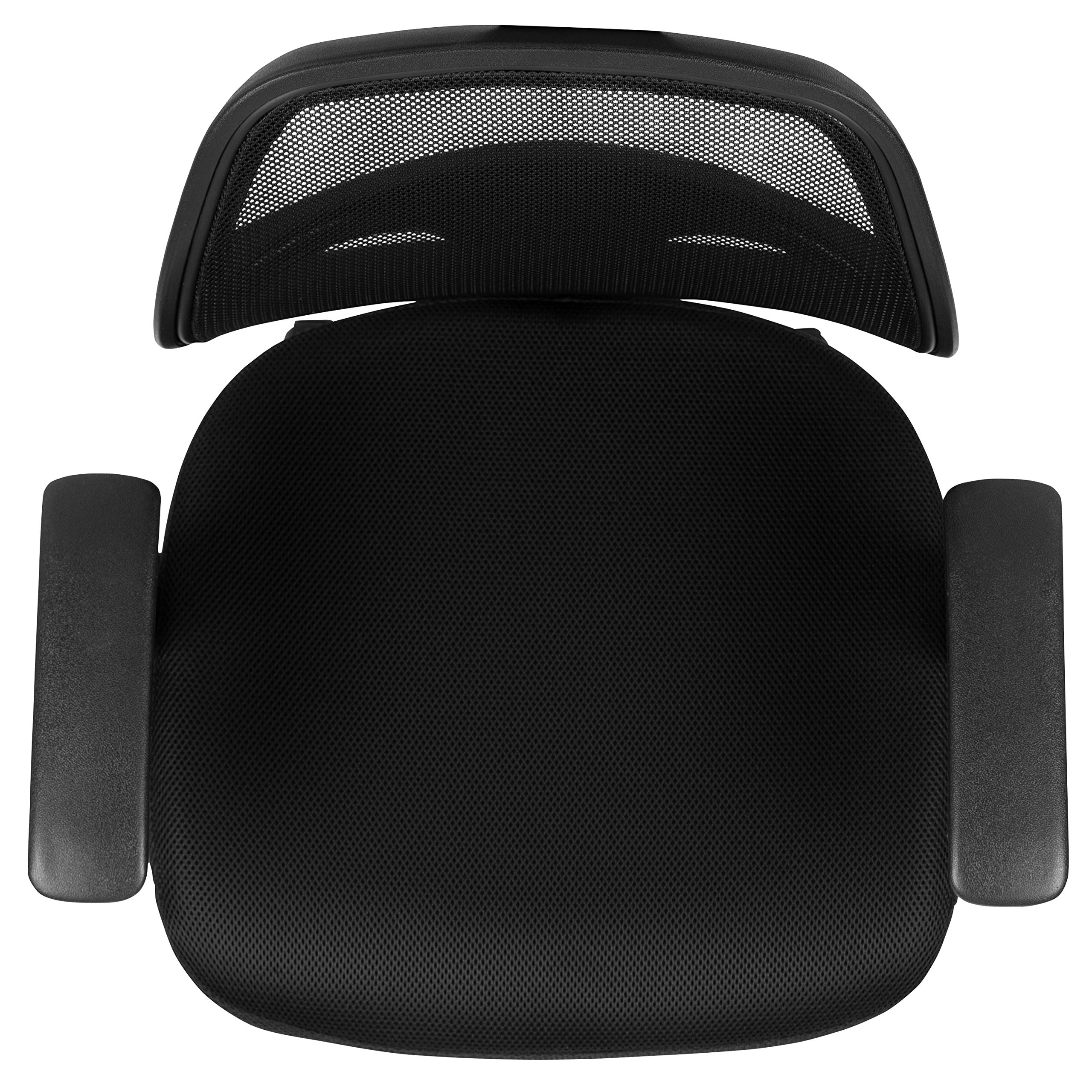 EMMA + OLIVER Mid-Back Black Mesh Swivel Ergonomic Office Chair with Adjustable Arms - Comfortable Task Chair for Home & Office Workspace, Computer Desk, Gaming Setup