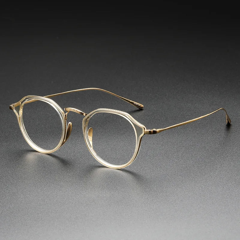 Stylish Unisex Oval Titanium Acetate Eyeglasses Frame 13113 - Lightweight Durable Glasses for Work, Reading & Fashion