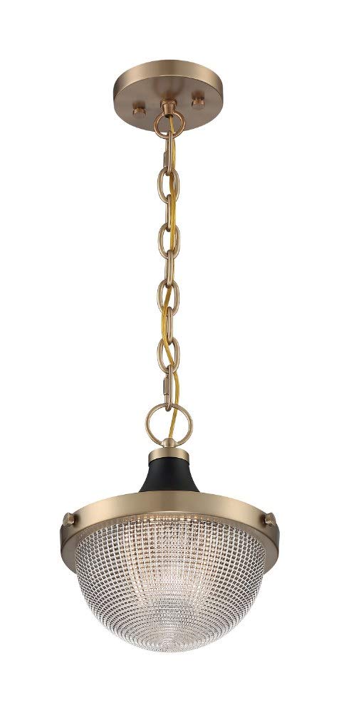 Nuvo Lighting 45923672712 Modern One Light Pendant Fixture - Polished Nickel & Black Finish - Perfect for Kitchen Island, Dining Room or Entryway Lighting
