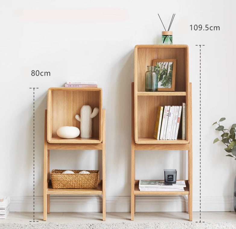 Solid Oak Wood Side Cabinet with Storage - Modern Living Room & Bedroom Furniture for Home Organization & Decor