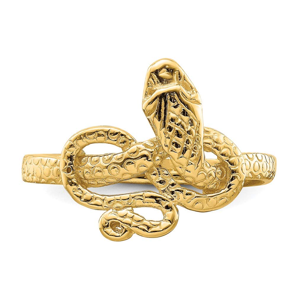14K Yellow Gold Snake Ring for Women - Elegant Serpent Jewelry for Gifts, Fashion & Everyday Wear