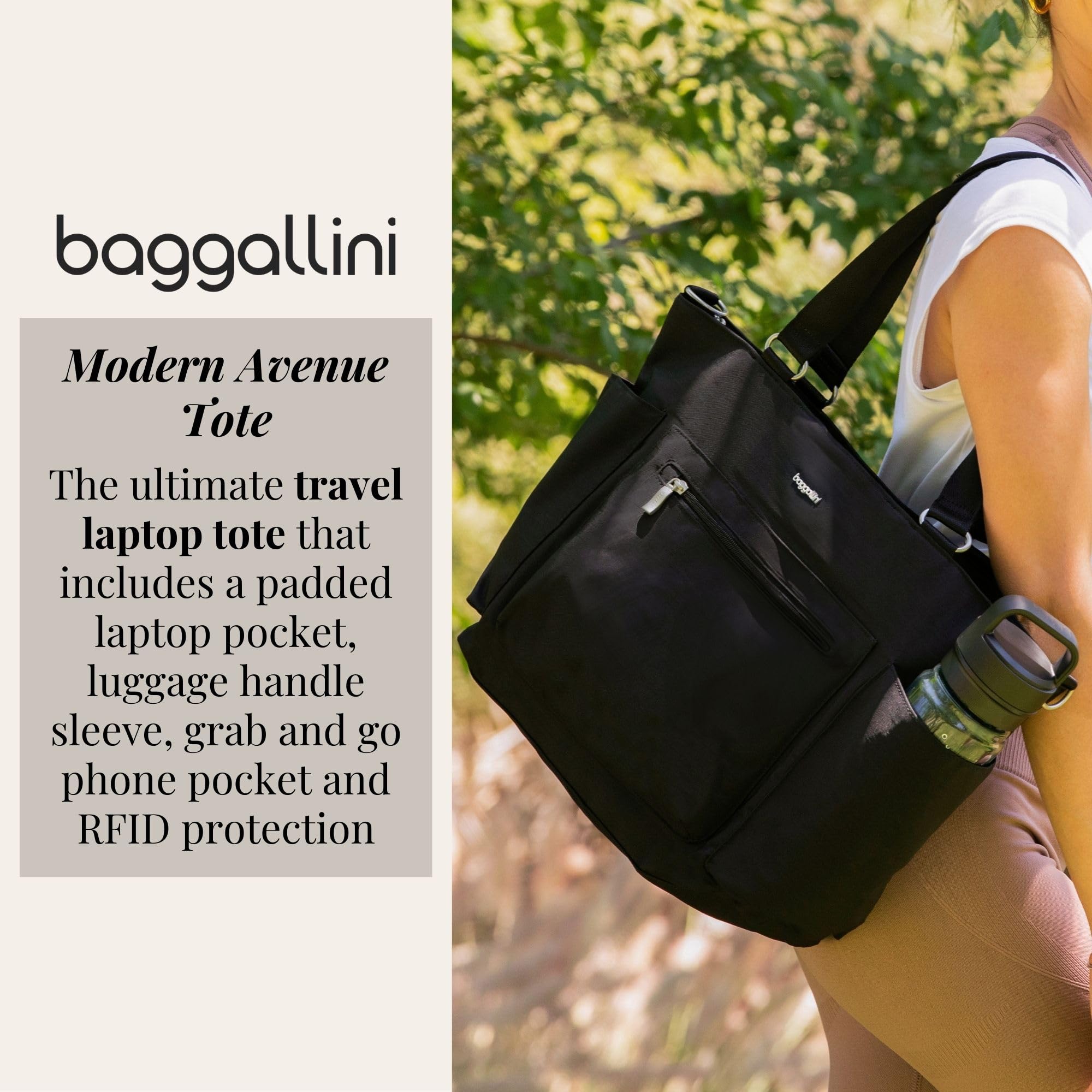 Baggallini Modern Avenue Tote Bag - Stylish & Spacious Women's Work Tote for Office, Travel & Everyday Use
