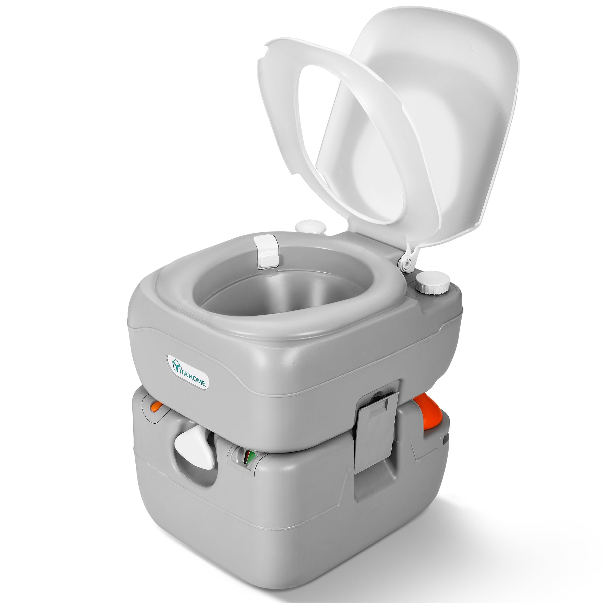 **YITAHOME 5.8 Gallon Portable Toilet for Camping & RV Travel - Leak-Proof with Level Indicator, T-Type Water Outlets & Rotating Spout - Ideal for Outdoor Adventures, Boating, Hiking & Road Trips**