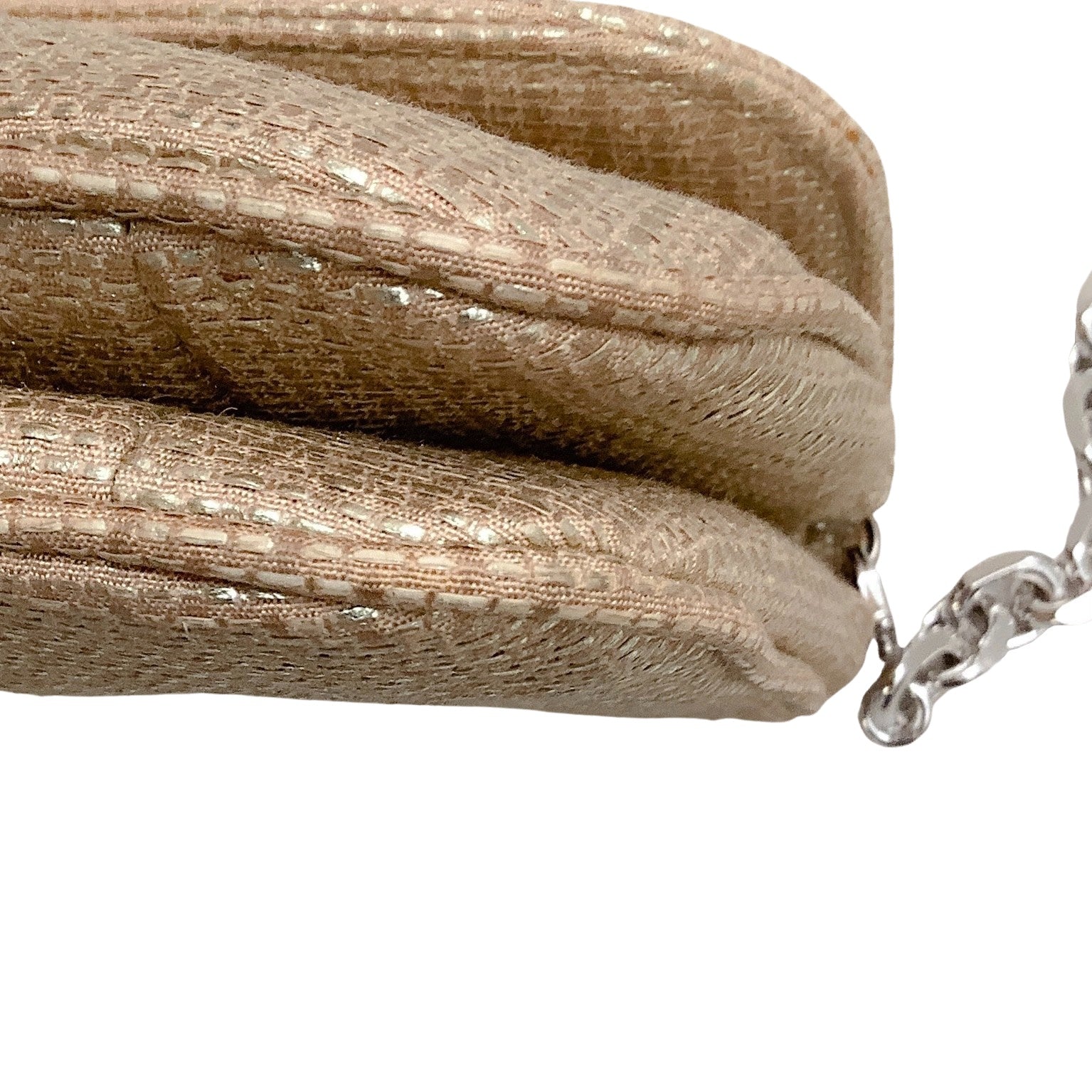 Luxury Judith Leiber Gold Tweed Raffia Handbag with Mother of Pearl Clasp - Perfect for Evening Parties, Weddings & Special Occasions