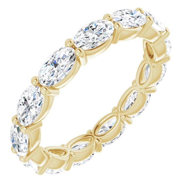2.73 Carat Oval Diamond East West Eternity Band Ring for Women - Elegant Wedding, Engagement, Anniversary Jewelry Gift