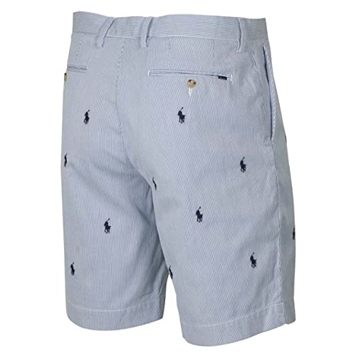 Ralph Lauren Men's Classic Fit Shorts - Blue Pinstripe with Iconic Pony Design | Casual Summer Wear, Golf Outfits & Weekend Outings (Size 29)