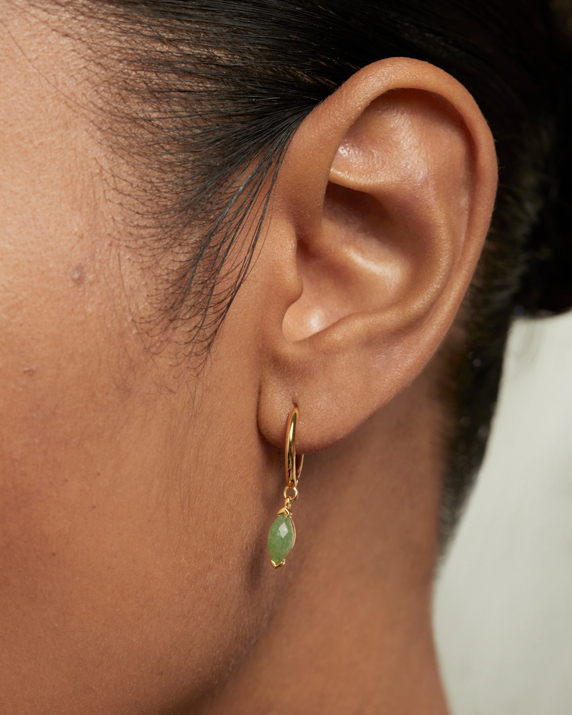 Green Aventurine Nomad Hoops - Elegant Dangle Earrings for Women | Boho Chic Jewelry for Everyday Wear & Special Occasions